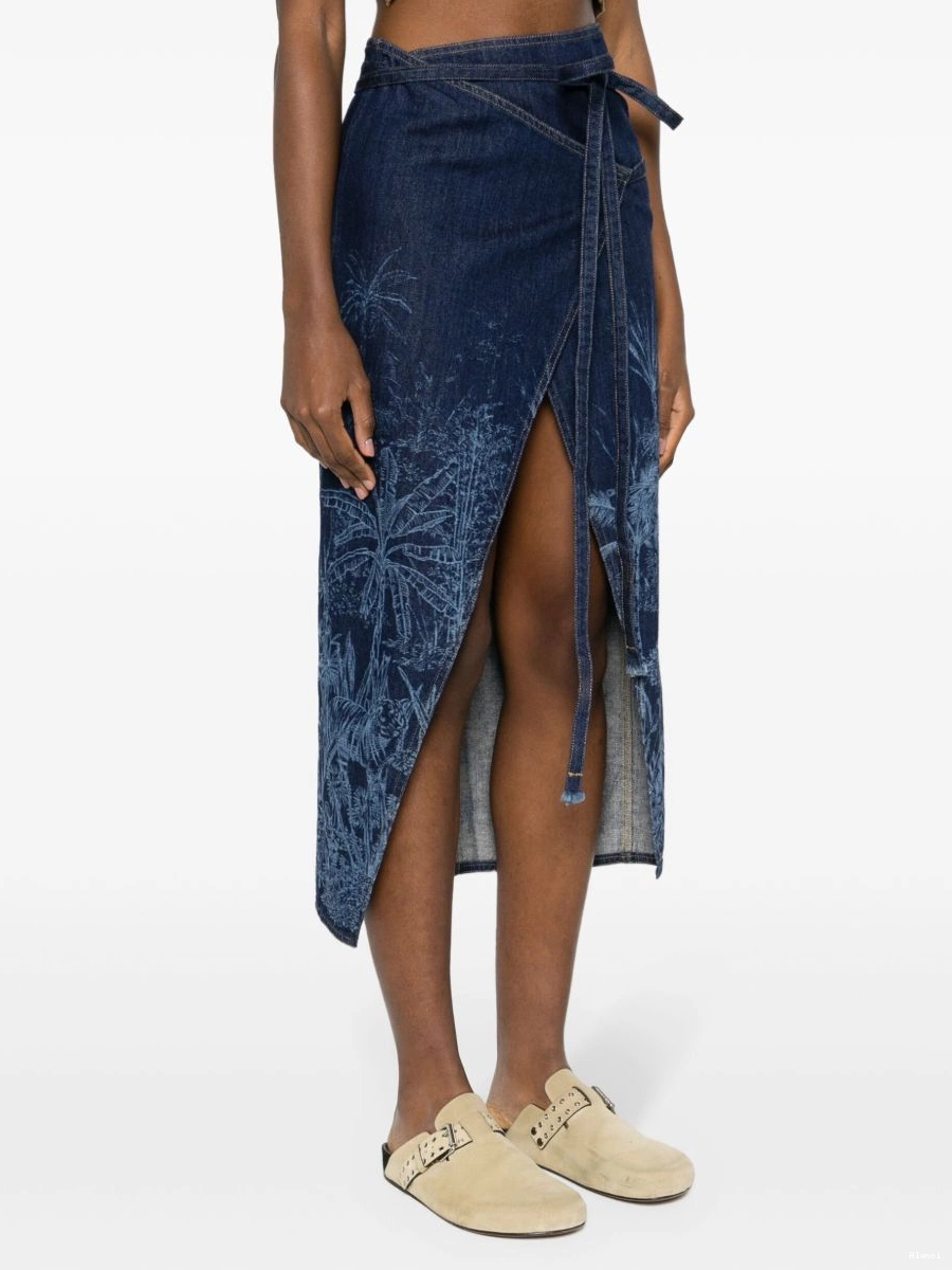 Cheap Alanui Jouy Women denim Jungle Toile skirt de 0711